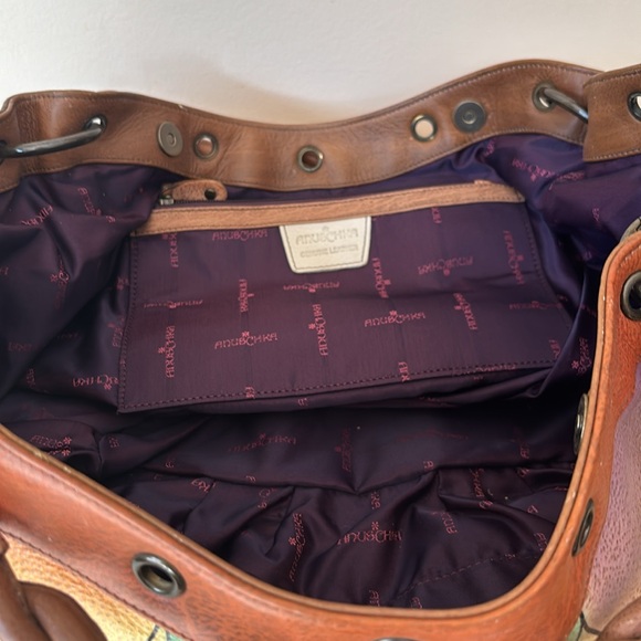 Anuschka Leather Bag with Purple and Brown Details - Picture 6 of 14